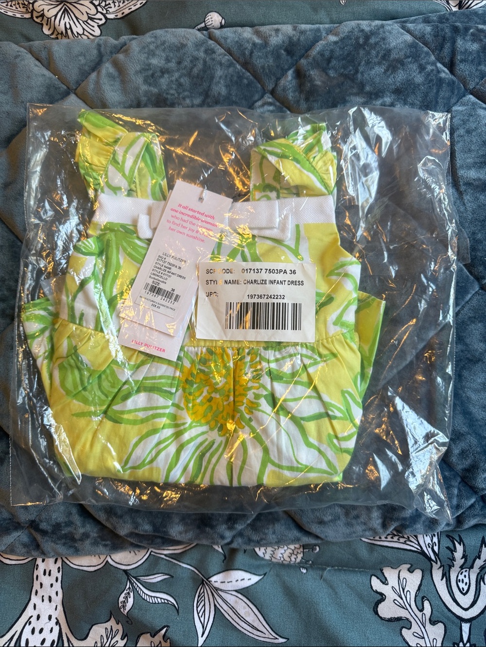 Lilly Pulitzer Yellow & Green Floral Infant Dress